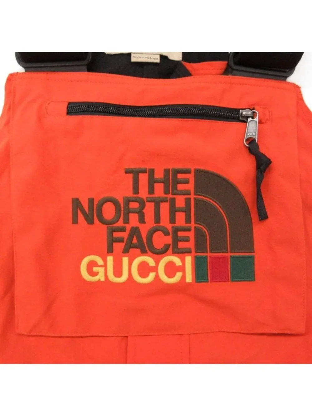 Gucci the North Face Overall Jumps Overalls Logo Embroidery Orange LL
